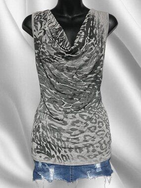 Grey Animal Print McBling Tank